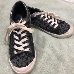 Authentic coach sneakers size 7 black and grey.